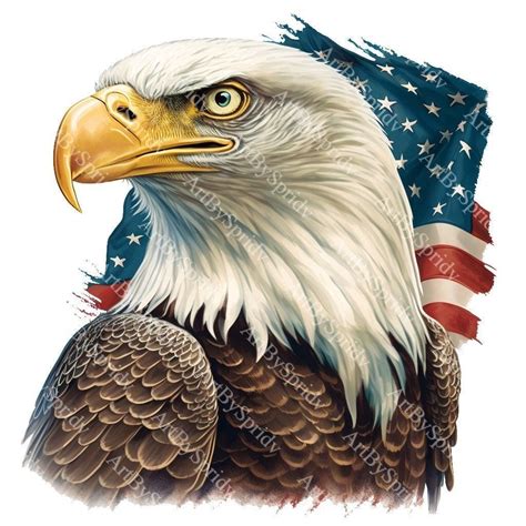 Patriotic American Eagle Clipart Usa Flag Transparent Png Bald Eagle