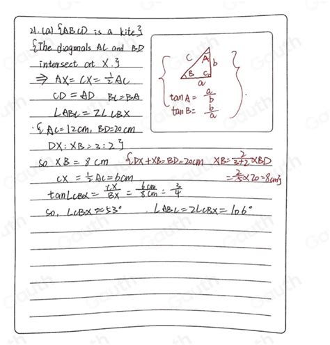 Solved Notto Scale Abcd Is A Kite The Diagonals Ac And Bd Intersect