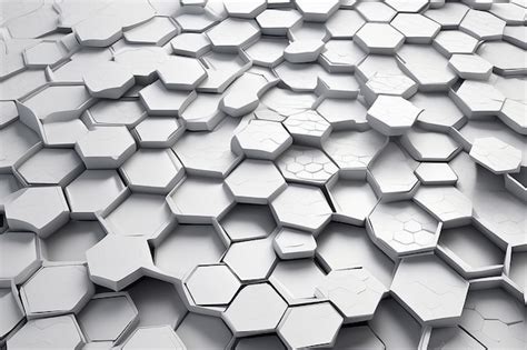 Premium Photo 3D Futuristic Honeycomb Mosaic White Background