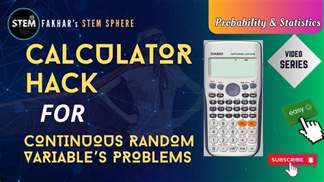 Calculator Hack For Continuous Random Variable Problems When Pdf Is