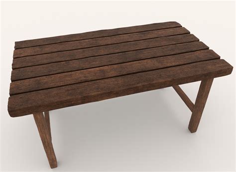 Old Table 3d Model 12 Obj Fbx Dae Ma Unknown Free3d