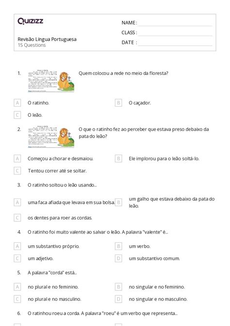 Substantivos Imprim Vel S Rie Planilhas Quizizz