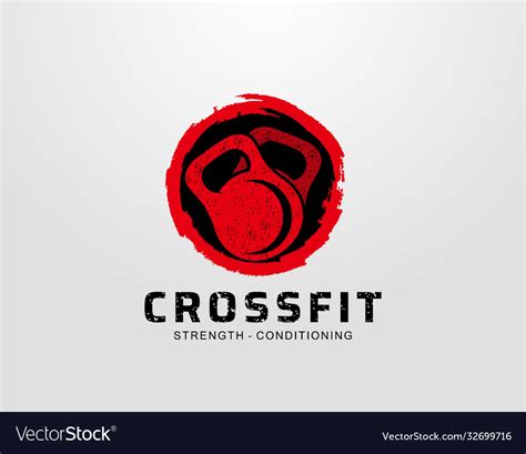 Retro crossfit logo design template Royalty Free Vector