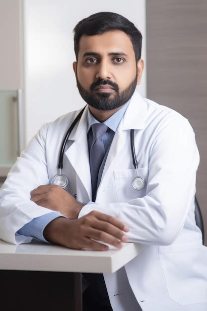 Premium Ai Image Cropped Shot Of A Handsome Male Doctor Sitting In