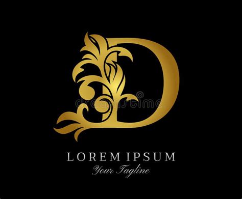 Floral Gold D Luxury Logo Icon Classy D Letter Logo Design Vector