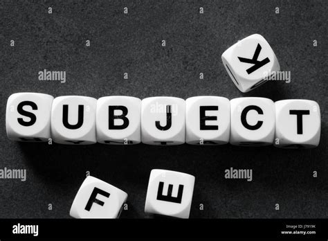 word subject on white toy cubes Stock Photo - Alamy