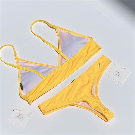 BOUTINE LA Lily Yellow Stunning Bikini Set Bought Depop