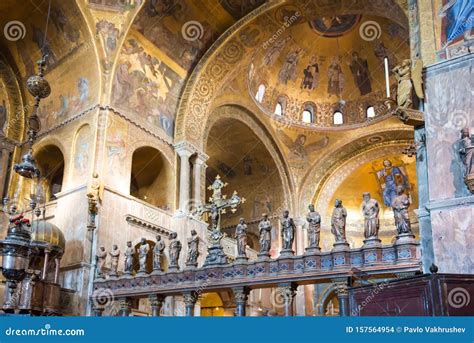 Interior of Saint Mark`s Basilica in Venice Stock Photo - Image of ...