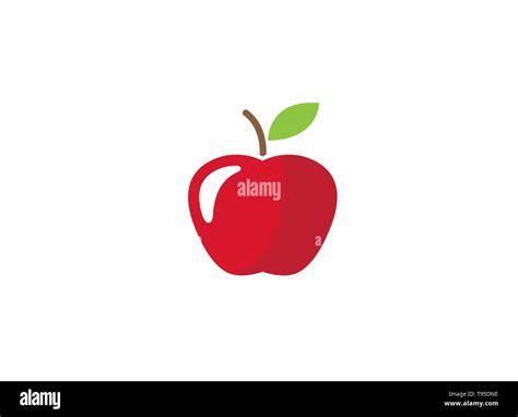 Red Apple With Green Leaf For Logo Design Stock Vector Image And Art Alamy