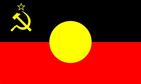 Australian Indigenous Flag with Hammer & Sickle & a star. Suggestions welcome : r/leftvexillology