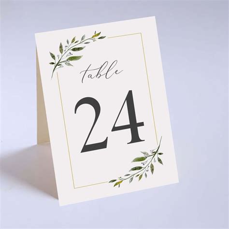 Tented Wedding Table Numbers Greenery Table Cards Autumn Wedding