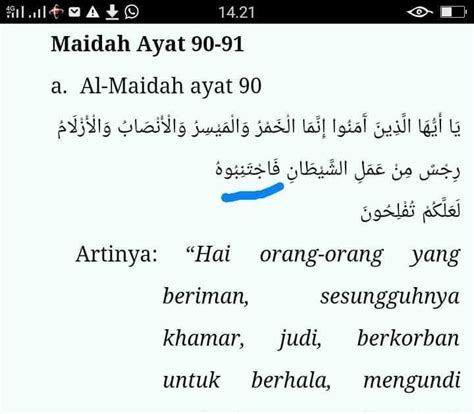 Surat Al Maidah Ayat 90 91