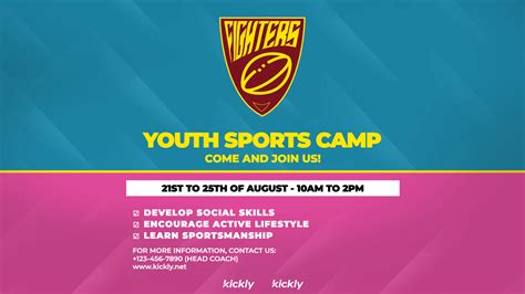 Youth Sports Camp Online Poster Kickly