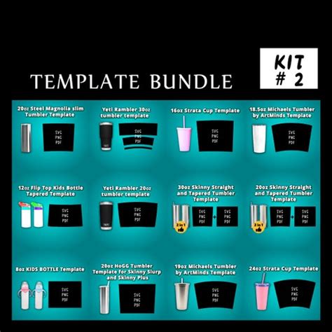 Tumbler Templates Svg Bundle Set Sublimation Templates For Etsy