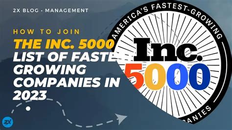 How To Join The Inc 5000 List Of Fastest Growing Companies In 2023 2x