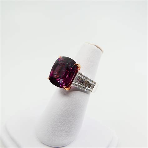 Grs Certified Carat Spinel And Diamond Ring Pinkish Purple