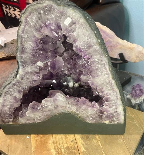 Standing Amethyst Cathedral Cut Base Druze Geode Amethyst Cut Base