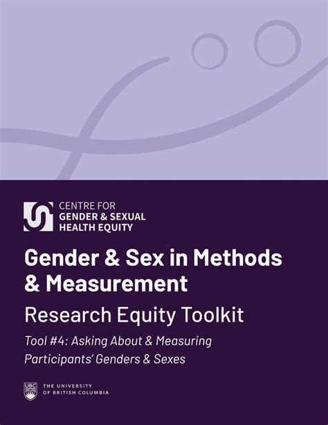 Pdf Gender And Sex In Methods And Measurement Research Equity Toolkit