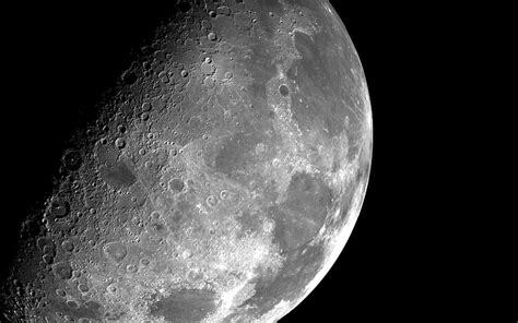 Hd Wallpaper Moon Space Monochrome Crater Night Astronomy Moon