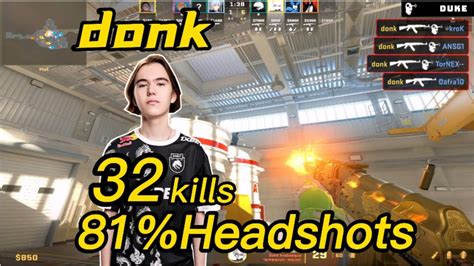 Donk FACEIT NUKE POV 32Kills 81 Headshots 2 Triples CS2 Donk POV