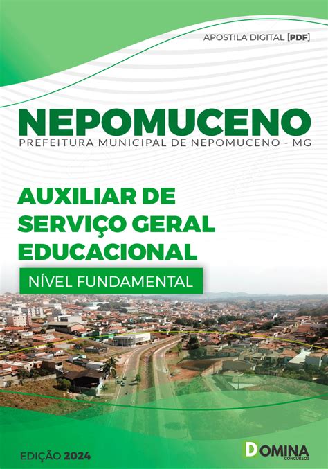 Apostila Pref Nepomuceno MG 2024 Aux Serv Geral Educacional