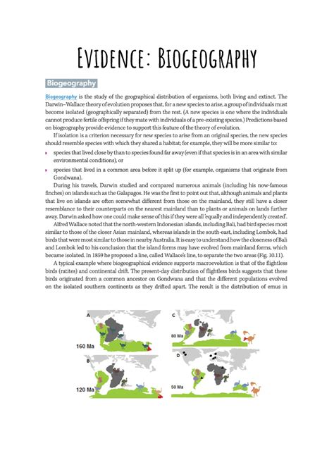 Copy Of 1d Biogeography Evidence Biogeography Studocu