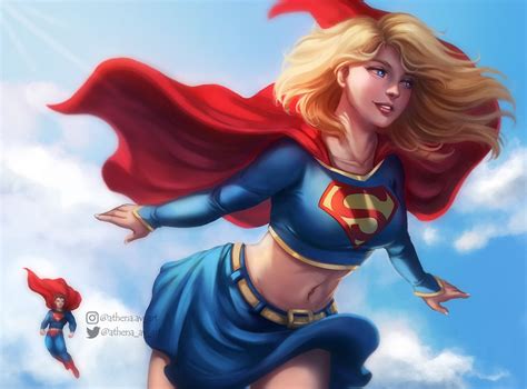 ArtStation - Supergirl Fanart, Athena AV Marvel E Dc, Marvel Comics Art ...