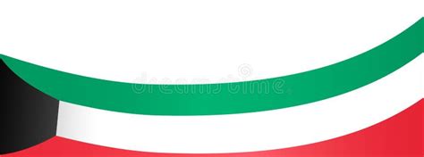 Kuwait Flag Wave Isolated On Png Or Transparent Background Symbol