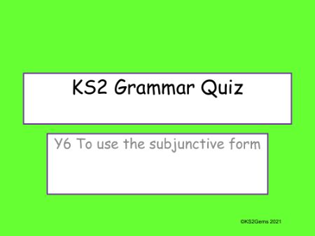 Subjunctive Form | English Year 6