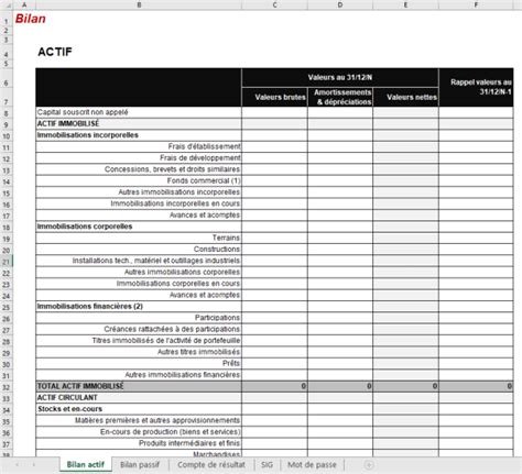 Bilan Comptable Vierge Remplissable Excel Pratique And Gratuit