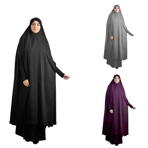 Eid Hooded Muslim Women Hijab Dress Prayer Garment Jilbab Abaya Long Khimar Full Cover Ramadan