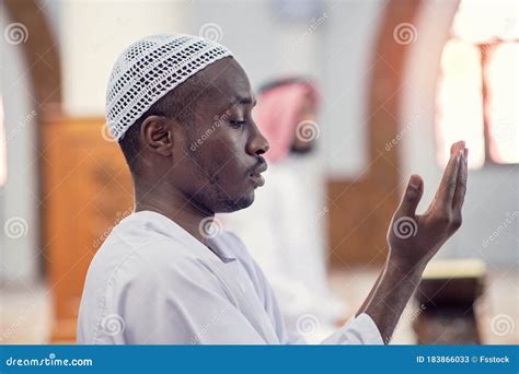 Religious Black Muslim Man Praying Inside the Mosque Stock Image - Image of belief, ethnic ...