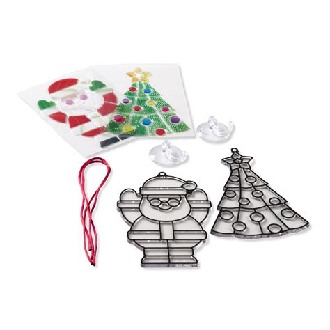 Melissa And Doug Stained Glass Made Easy Craft Kit Santa And Tree