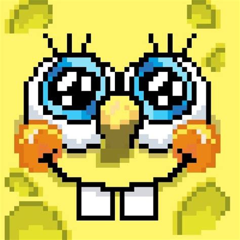 Spongebob Pixel Art Hama Disney Pixel Art Grid Block Art Iphone 2