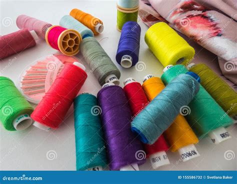 Spools With Colored Cotton Threads For Sewing Sewing Accessories