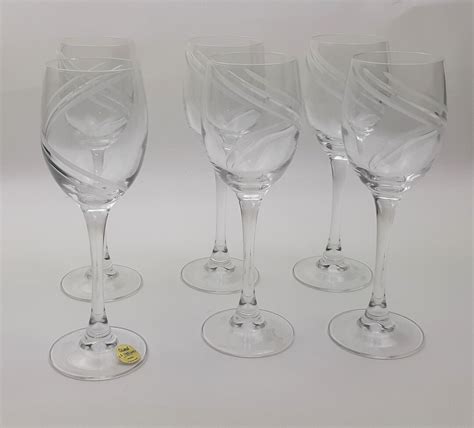 Cristal D Arques Durand Farandole Six Sherry Glasses Etsy De