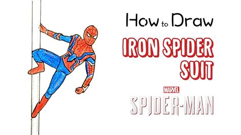 How To Draw The Iron Spider Suit From Spider Man Ps4 Youtube