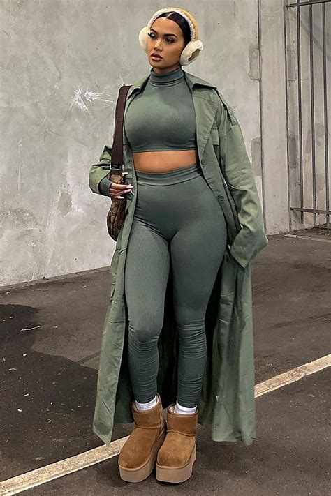 Riley Snatched Legging Set Olive 2 Fashion Nova