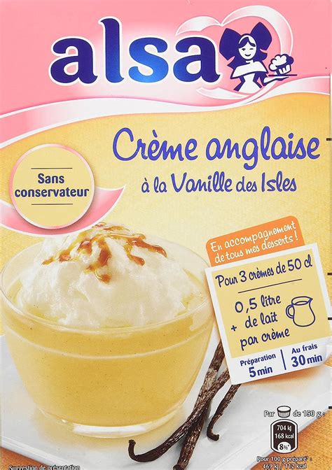 Alsa Préparation Crème Anglaise Vanille des Isles 3 Sachets 300g Lot