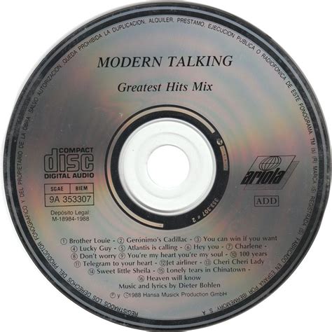 MODERN TALKING Greatest Hits Mix Digital Music File Hobbies Toys