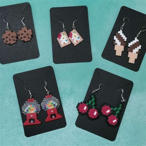 Perler Bead Earrings - Etsy