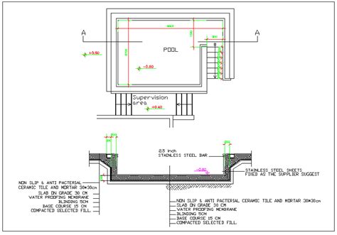 Swimming Pool Plan Section Elevation View Detail Dwg File Cadbull