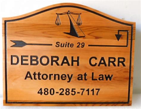 Attorney Law Office And Courtroom Carved Wood Signs