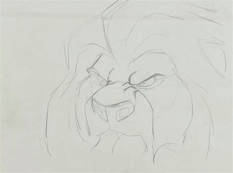 Original Walt Disney Production Drawing From The Lion King Featuring
