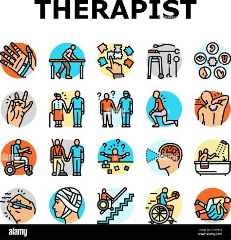 Occupational Therapist Health Icons Set Vector Stock Vector Image And Art