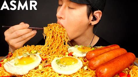 ASMR SPICY INDOMIE MI GORENG SAUSAGE MUKBANG No Talking COOKING