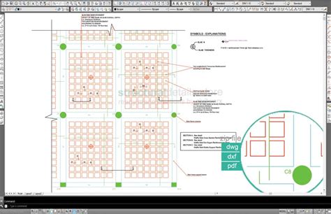 Waffle Slab Plan View Reinforcement Detail