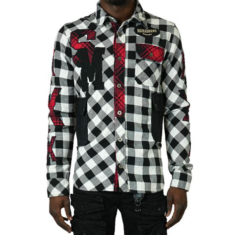 Smuggler Plaid Button Up Shirt Black Todays Man Store