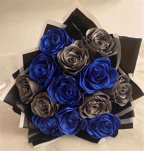 Eternal Rose Bouquet Made Of Ribbon Being The Best Gift For A Loved One