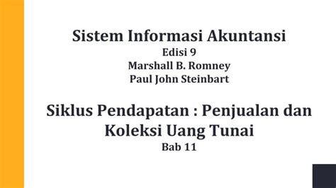 Sia Siklus Pendapatan Penjualan Dan Koleksi Uang Tunai Romney Ppt